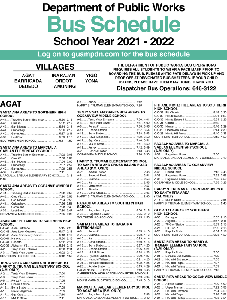 Bus Schedule 1