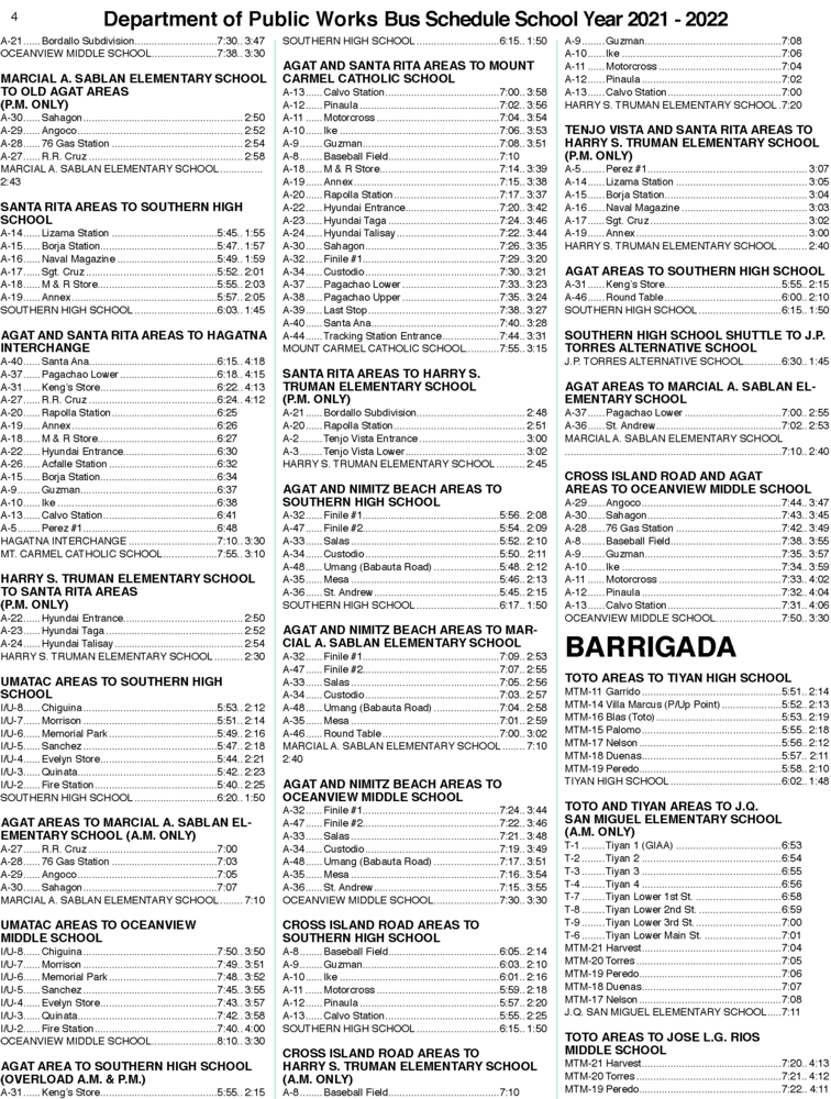 Bus Schedule 2