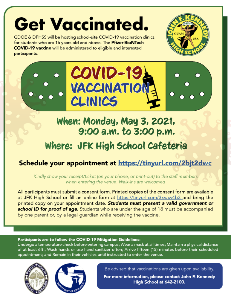 JFKHS COVID-19 Clinic Flyer