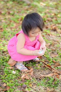 girl playing outside